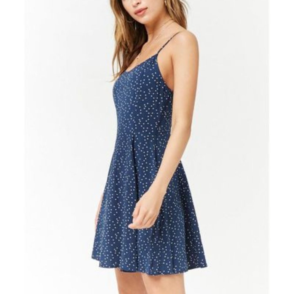 Forever 21 Slip On Mini Polka Dot Dress